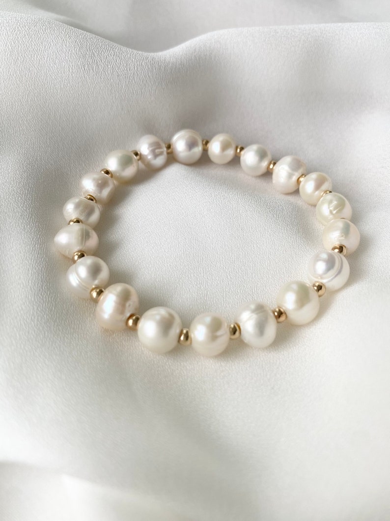 Fresh Water Pearls 14K Gold Filled Bracelet image 1