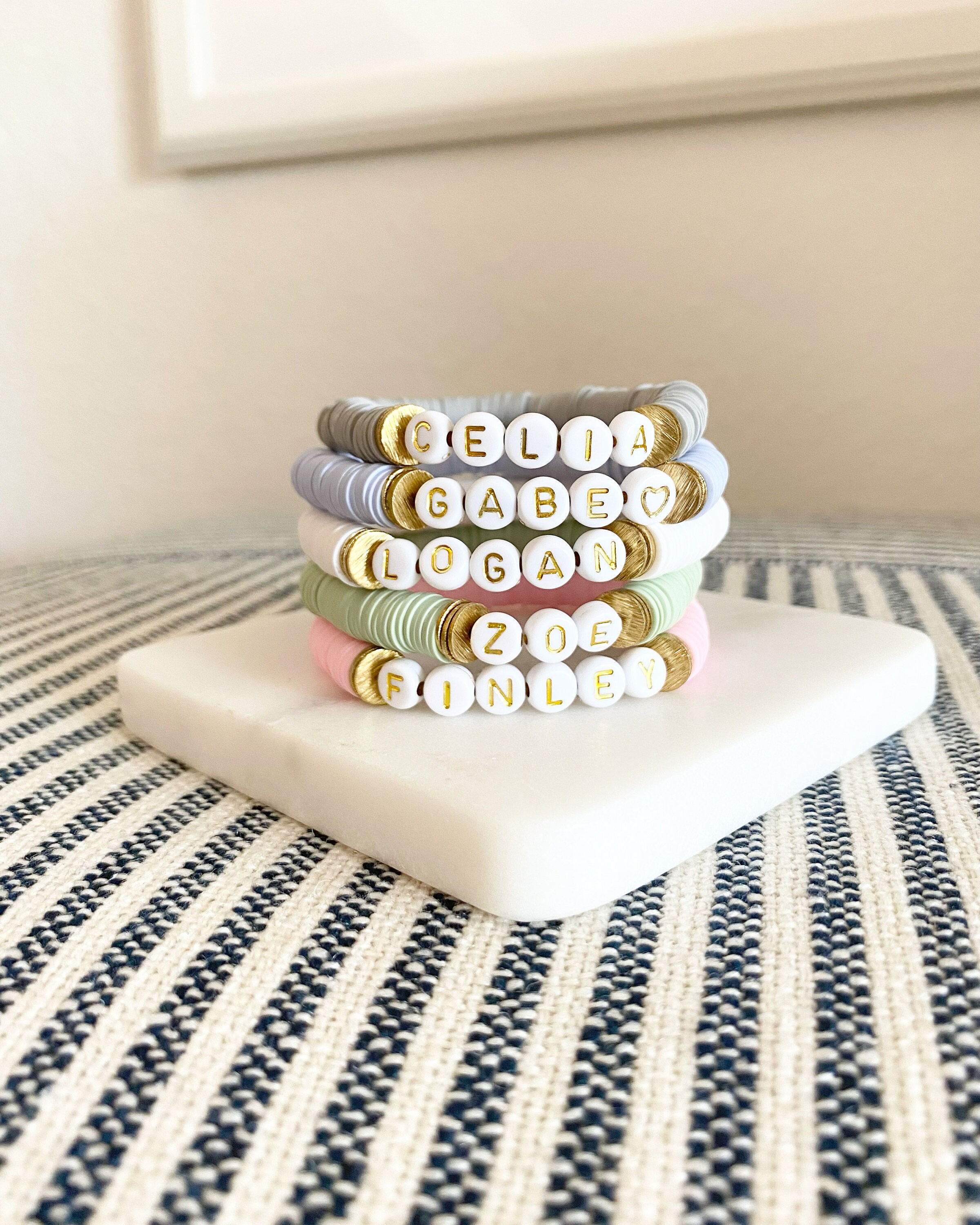 Antique Gold Letter Personalized Bracelet | Personalized Name Bracele…