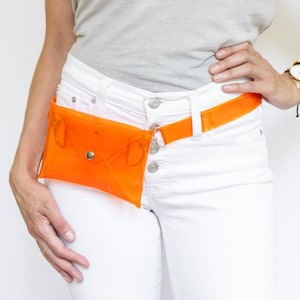 Clear Orange Stadium Purse, Clear Crossbody Purse, Clear Concert Purse, Football Game Purse, Fanny Pack for Festivals, Fanny Pack, 4.5x6.5”