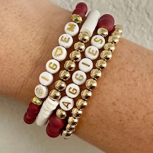 Bracelet, Bracelets for women, Texas A&M Aggies Bracelet, Heishi Clay Beads, Glass Beads, Stack Bracelets, Mom, Alumni, Sorority Gift