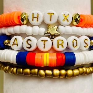 Bracelet, Bracelets for women, Houston Astros Old School Stack Bracelets, Gold