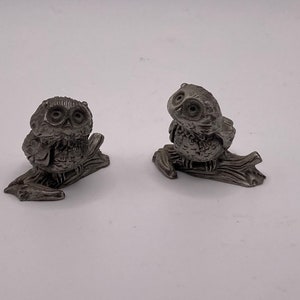 Miniature pewter owl figurines 1970’s