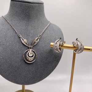 Vintage Sterling Silver Filigree Necklace & Earrings set by Sorrento