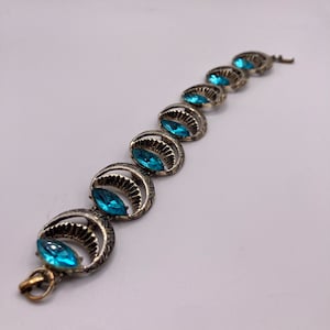 Mazer Bros. Vintage Bracelet with blue marquis shape stones
