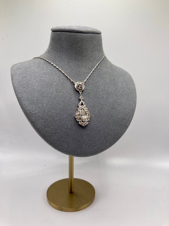 Vintage sterling silver necklace,  chandelier pend
