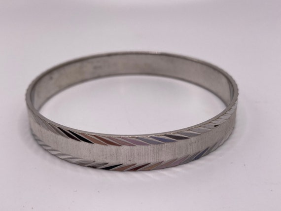 Vintage Monet Silver Bangle Bracelet - Etsy