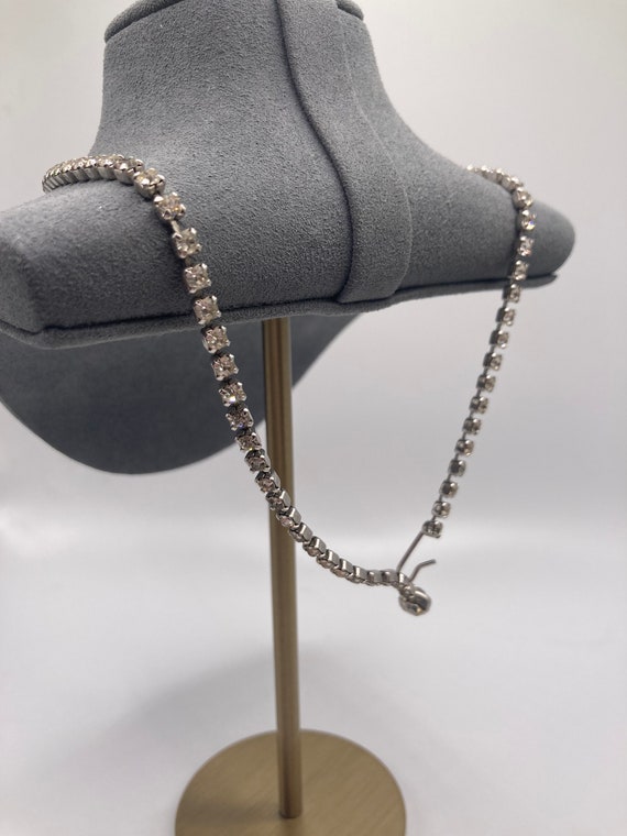 Rhinestone necklace by Weisner, hook clasp, Y sha… - image 2