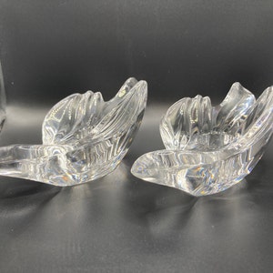 Vintage Pair of Gorham Dove Crystal Candlestick Holders