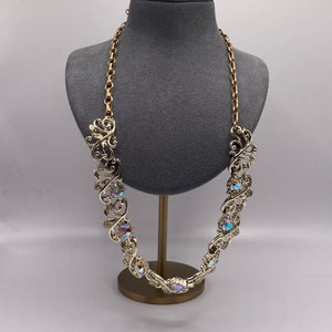 Vintage Coro necklace, Coro Jewelry intricate details and rhinestone accents