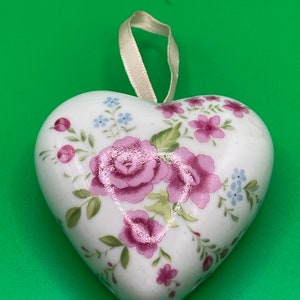 Heart Christmas Ornament with Roses