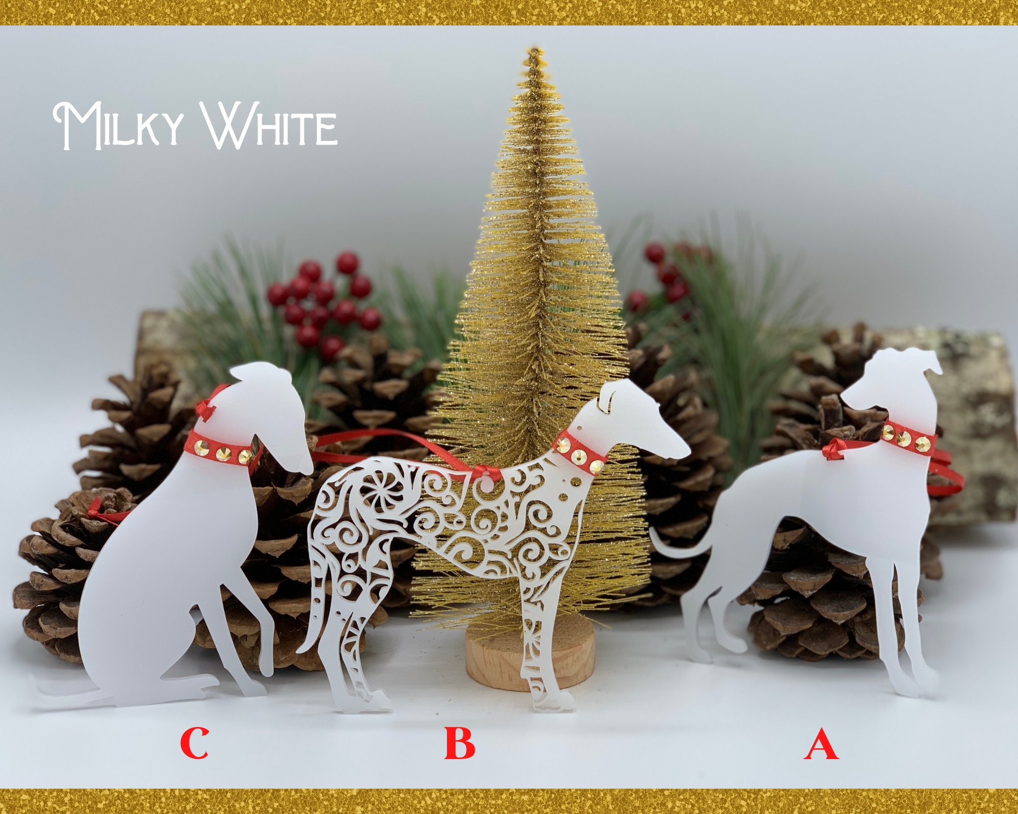 Greyhound christmas ornament hot sale