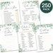 250 PRINTED Cards - Bridal Shower Games - Set of 5 Activities for 50 Guests - Wedding Shower Games - Greenery Eucalyptus 