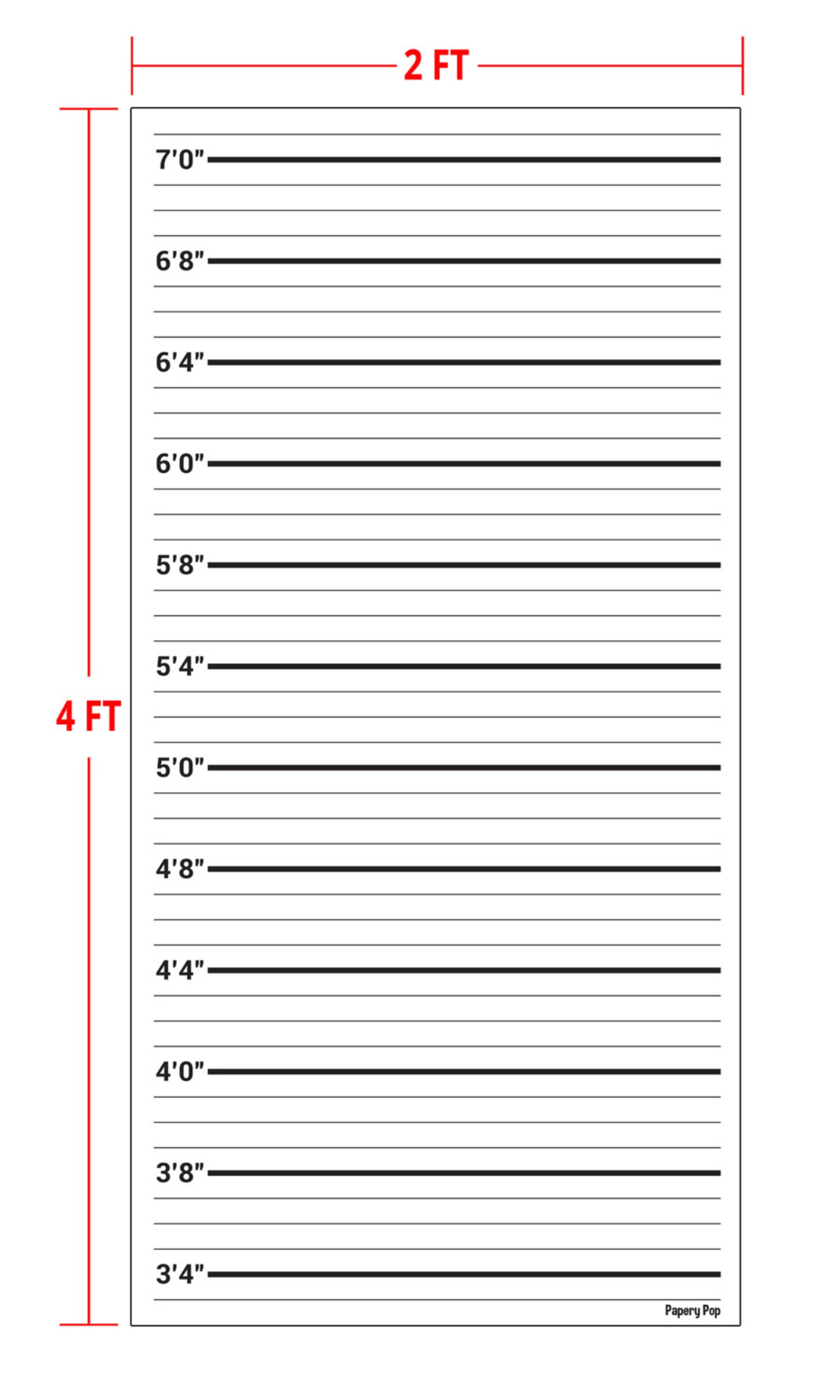 Mugshot Backdrop LARGE Height Chart Poster Crime Scene Etsy