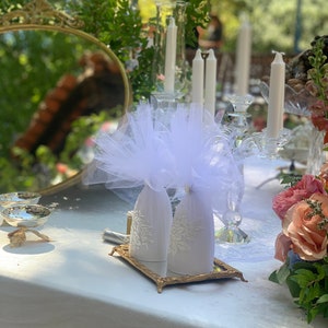 Elegant Sofreh Aghd Kaleh Ghand with Lace and Pearl Bow for Persian Wedding