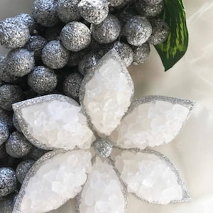 Sofreh Aghd White/Silver Nabat Flower for Persian Wedding