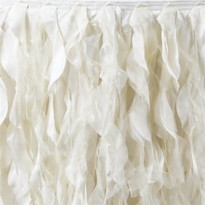 Curly Willow Taffeta Sofreh Aghd  Skirt - Ivory 17ft wide x 29&quot; tall