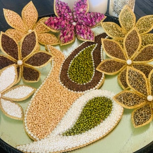 Sofreh Aghd Seven Spice Tray with Seven Flowers for your Spread