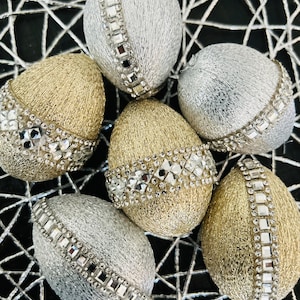 Sofreh Aghd Haftseen Mixed Gold and Silver Decorative Eggs with Embelishment