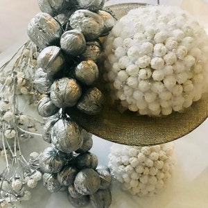 Sofreh Aghd Silver Walnut Cluster with Half Ball Nogl and Silver Nogl Branches
