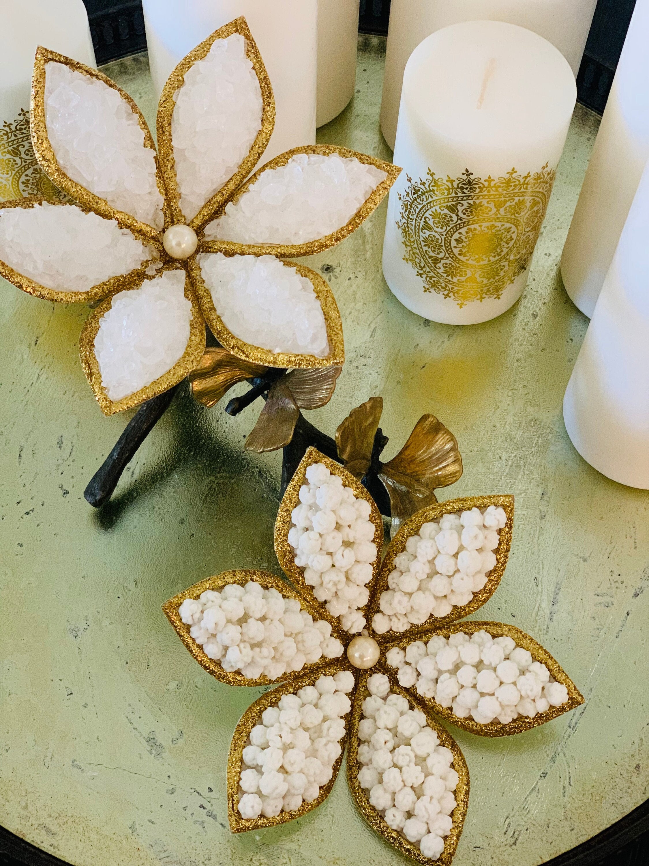 Sofreh Aghd Nabat and Nogle Flower With Gold Trim for Persian
