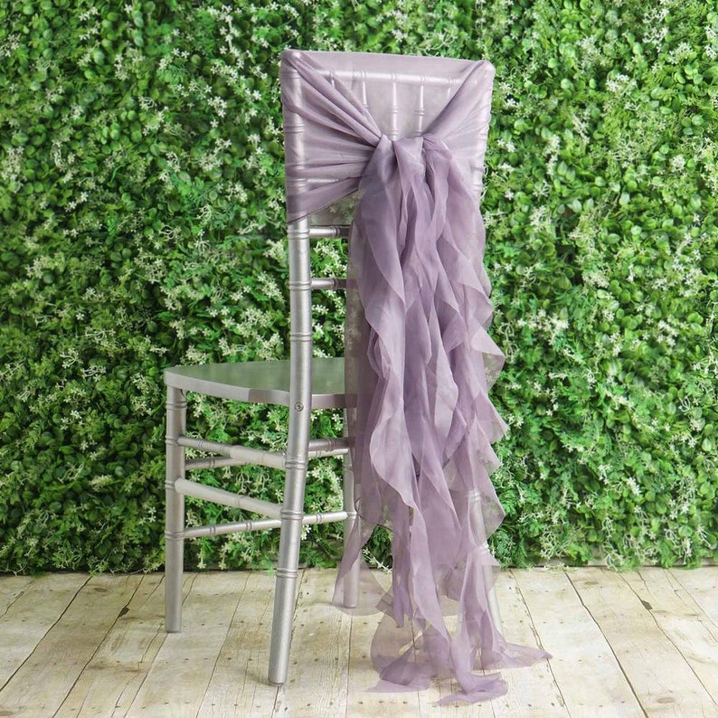 Premium Designer Curly Willow Chiffon Chair Sashes 1 Set Etsy