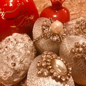 Sofreh Aghd Five Decorative Eggs for Persian Wedding Aroossi Or Haftseen