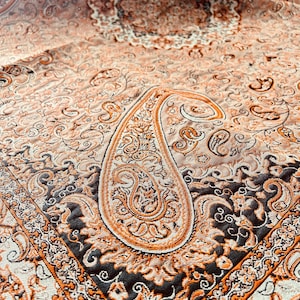 Sofreh Aghd Haftseen/Haftsin Traditional Persian Paisley Cloth Brown/Black/Gold Termeh