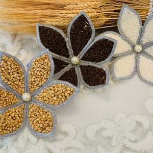 Sofreh Aghd Wheat/Rice/Esfand flower with Silver trim for Persian Wedding