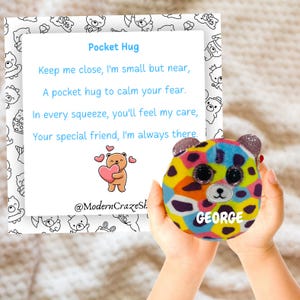 Pocket Hug Giraffe Comfort Toy, Emotional Support Autism toy for kids, Squishy tiny plush, anxiety stress relax calming sensory stuffed toy