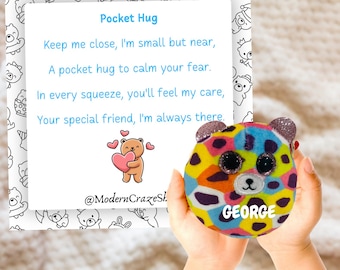 Pocket Hug Giraffe Comfort Toy, Emotional Support Autism toy for kids, Squishy tiny plush, anxiety stress relax calming sensory stuffed toy