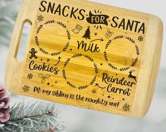 Santa Board, Christmas Board, Personalised Dear Santa Treat Tray, Personalised Kids Santa Plate, Christmas Decor, Santa'S Tray