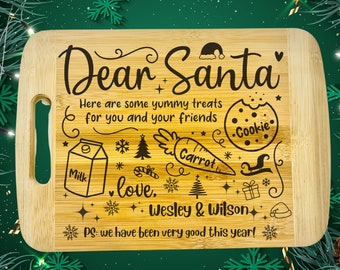 Personalized Santa Board, Santa's Tray, Dear Santa Board, Wooden Santa Board, Santa Plate, Christmas Eve Traditions, Christmas Kids Gifts