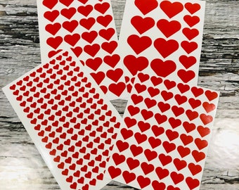 Valentine Heart Stickers, Heart Vinyl Decals, Valentine Envelope Seal Stickers, Red Heart Sticker for Packaging, Gifts, Nails, Holographic