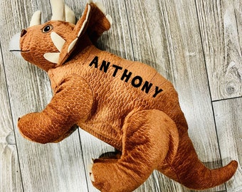 Large Stuffed Triceratops Dinosaur Name Gifts for Boys, Cute Custom Name Dinosaur, Personalized Dinosaur Birthday Gift