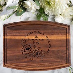 Laser Engraved Charcuterie Wooden Chopping Board, Family Wedding Engagement Gift, Custom Kitchen Cutting Board