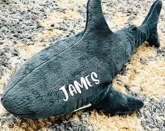 Blue Whale Shark Plushie Custom Stuffed Animal Gift Ocean lover, Cute Emotional Support Personalized Sea Friends Birthday Gift kids Fishing