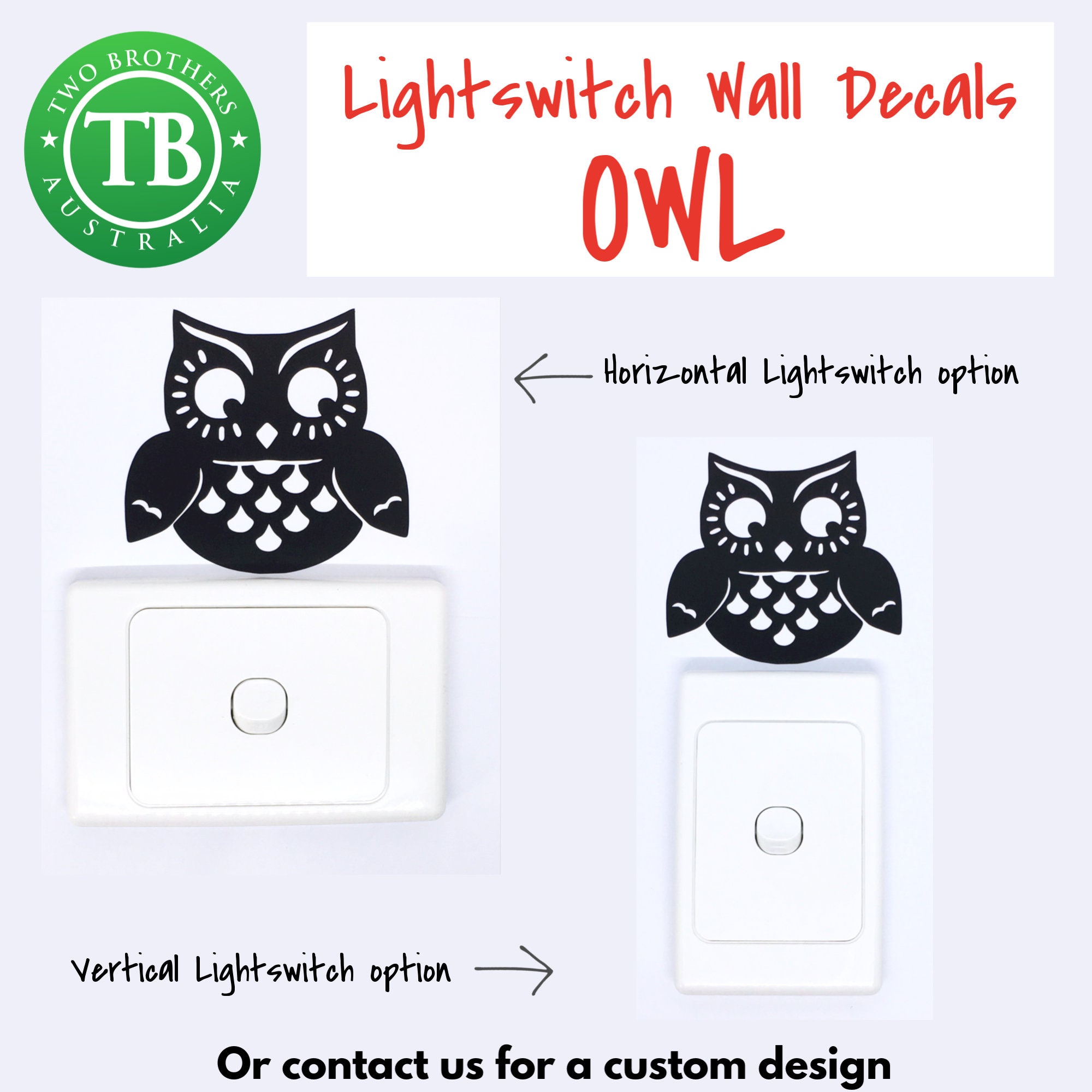 Light Switch Wall Transfer Decal Sticker OWL Etsy UK
