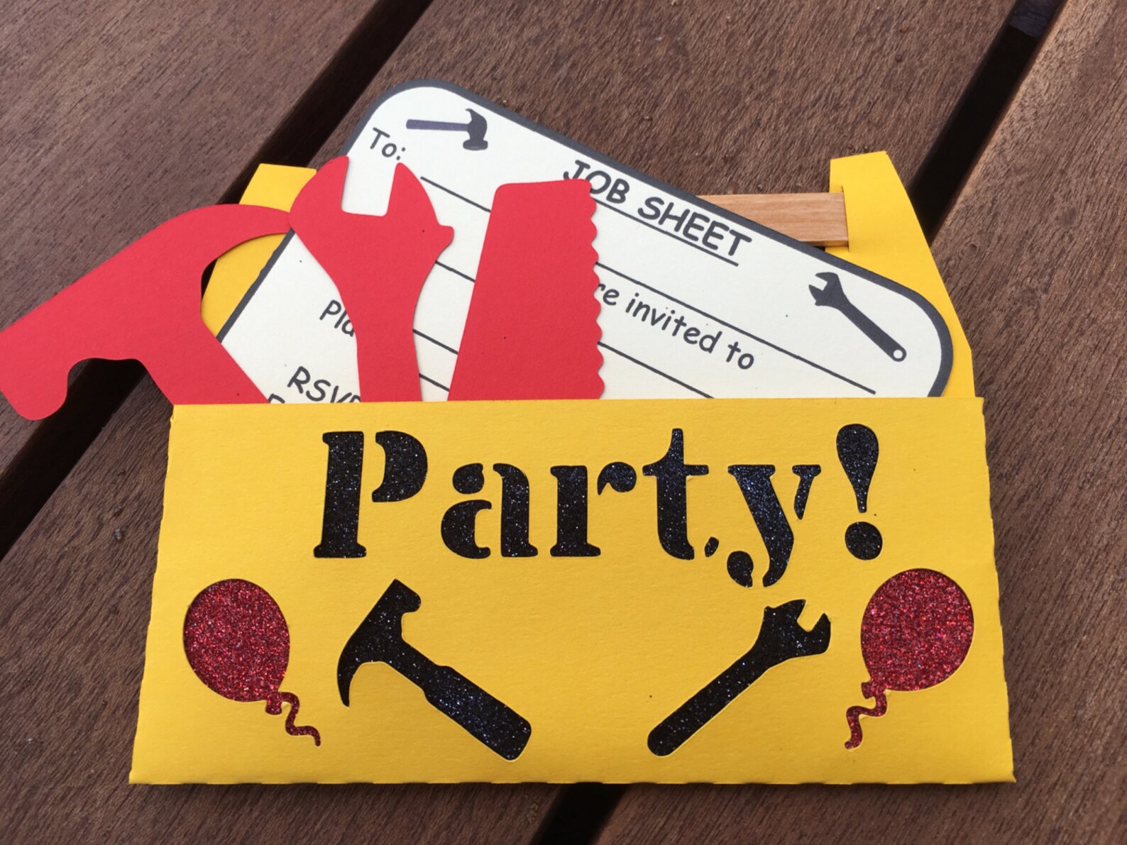 12 Pack TOOLBOX Kids Construction Birthday Party Invitations Etsy