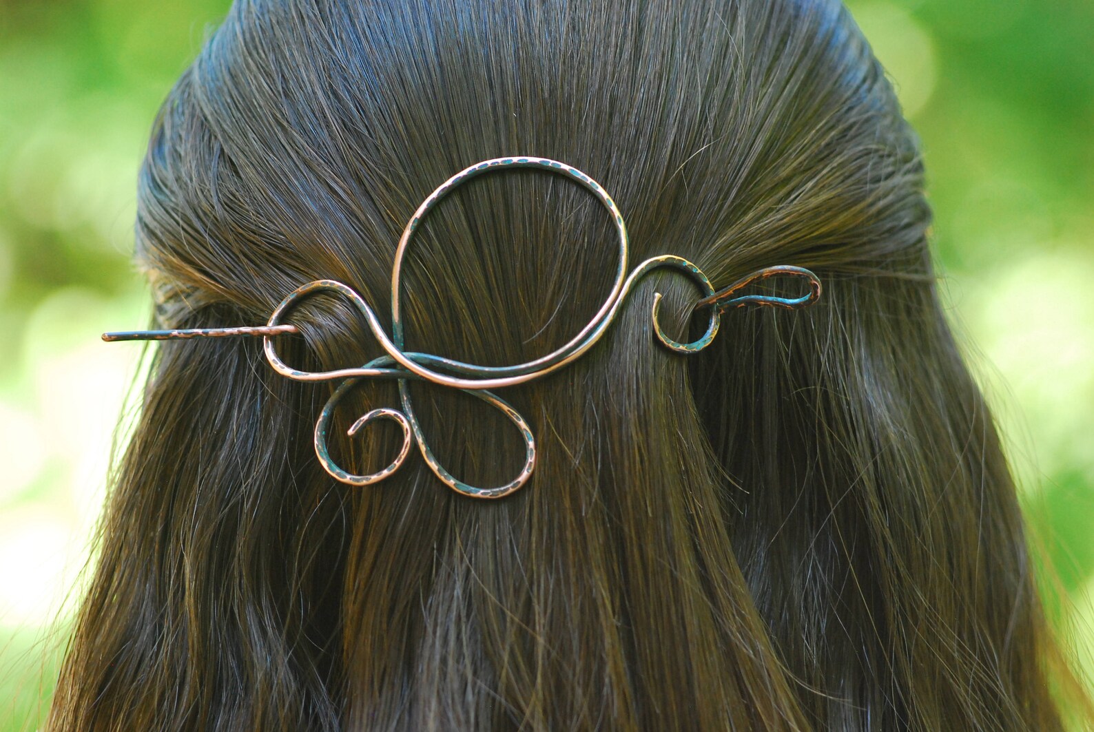 Hair Barrette Copper Bun Holder Hair slide Hair pin Oxidized Etsy