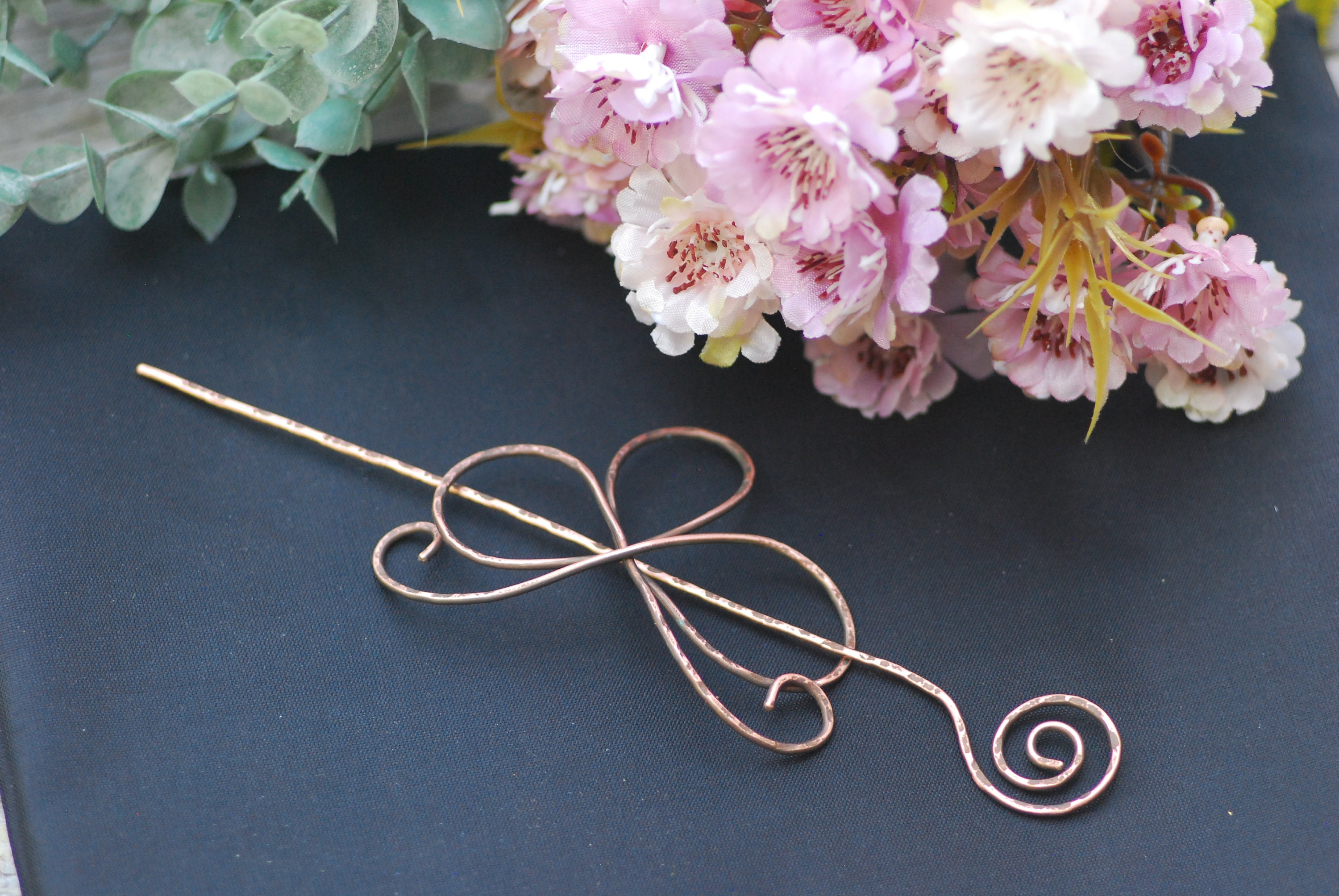 Copper Hair Barrette Hair Slide Hair Pin Hair Stick Wire Etsy
