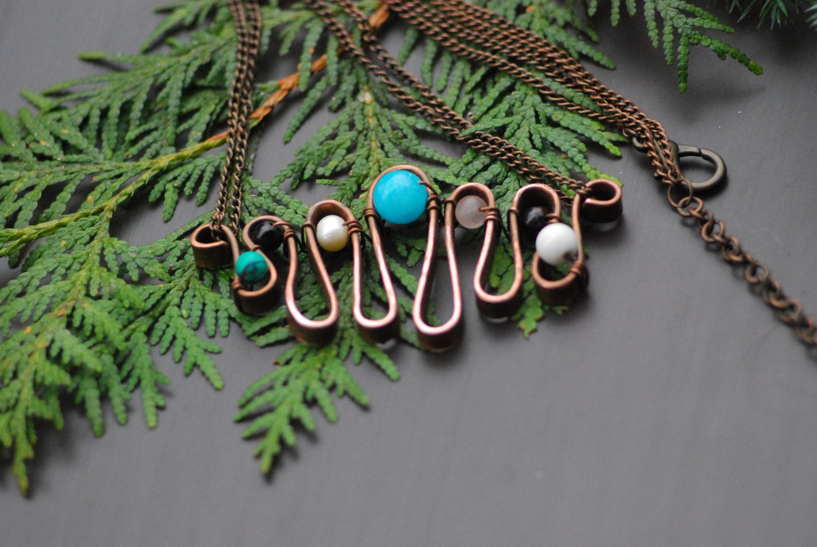 Copper Jewelry Wire Wrap Jewellery Copper Pendant Long Etsy