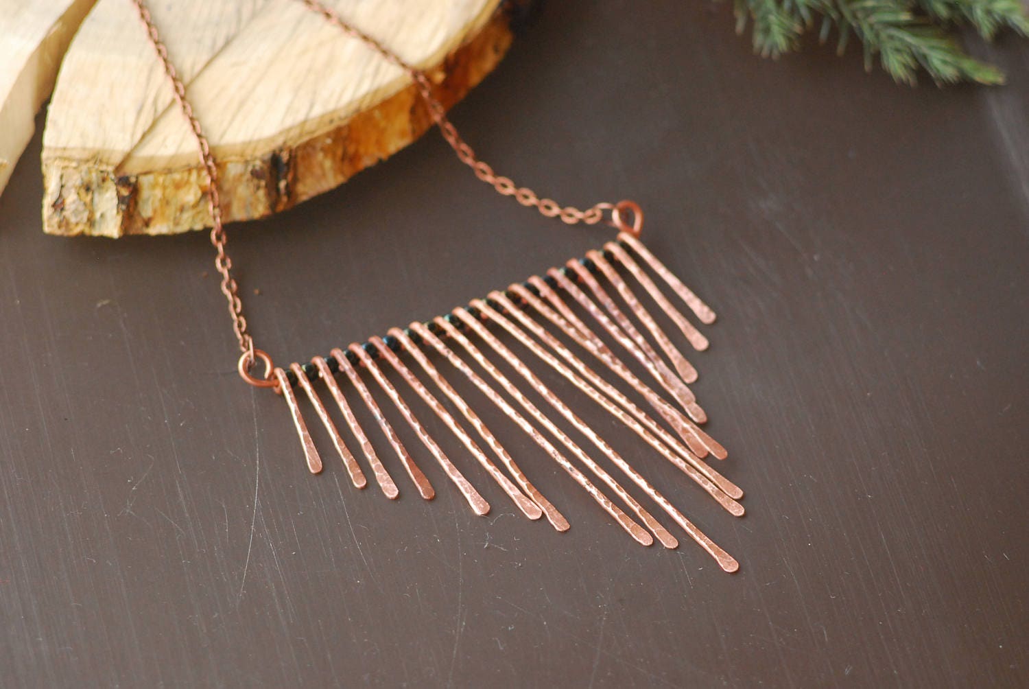 Copper Pendant Necklace Copper Wire Work Necklace Hand Etsy