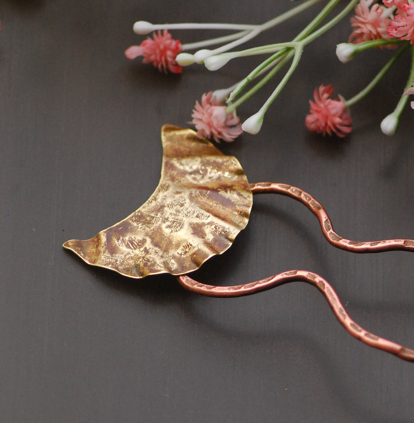 Hair Pin Bun Holder Hair Fork Copper Hair Slide Hair Clip Etsy