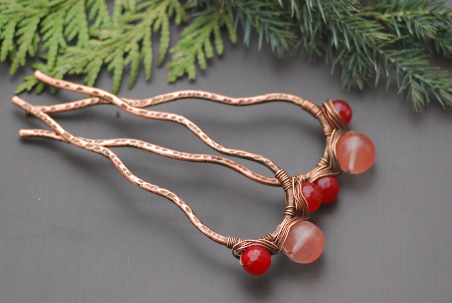 Set of 2 Pieces Copper Hair Pins Pins for Hair Wire Wrap Etsy