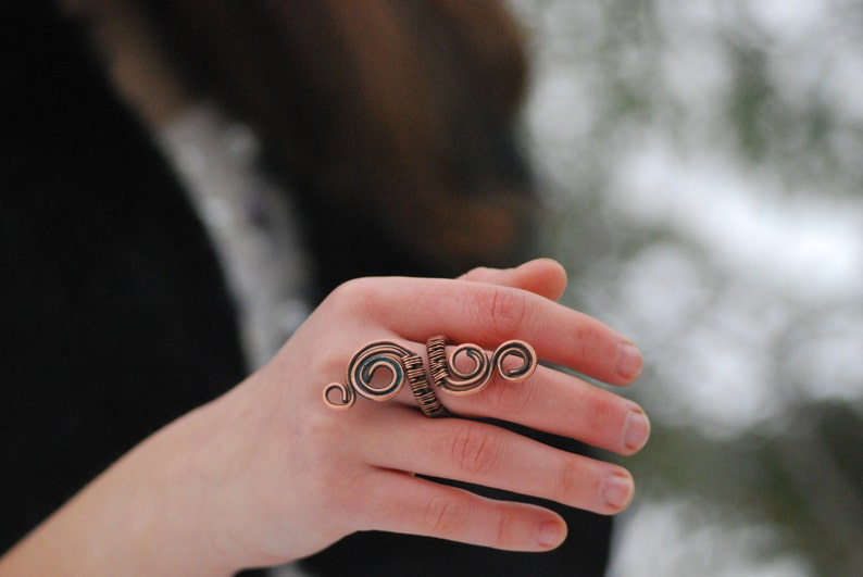 Spiral copper ring Wire ring jewelry Handmade Copper Ring Wire wrapped copper ring Wire wrapped ring handmade Copper jewelry Wire wrapped