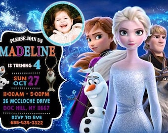 Frozen Invitation, PERSONALIZED Frozen Birthday Invitation, Frozen Invite, Frozen Birthday Party, Princess invitation,Olaf, Printable