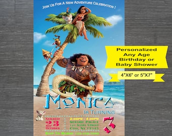 Moana Invitation, Moana Birthday Invite, Moana Birthday Invitation, Moana Birthday Party Invite, Moana Party Printable, Moana Princess Party