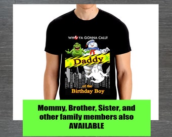 Ghostbuster Birthday Shirt, Iron On Transfer Dad of the Birthday Boy Girl, Ghost buster Birthday Iron On Digital DIY Father Dad IronOn Image