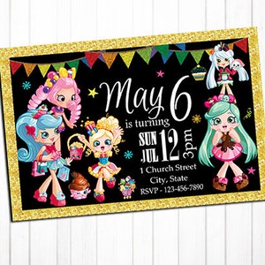 Shopkins Einladung , PERSONALISIERTE Shopkins Geburtstagseinladung für Mädchen Digital Printable Einladung Baby-Dusche-Einladung