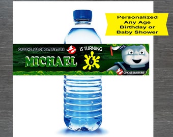 Ghostbusters Party Water Bottle Label, Ghostbusters Birthday Label, Ghostbusters Party Label,Ghostbusters Party Invite, Slimer Party, Puffer